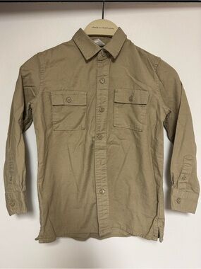 GAP Kids Boy's Long-Sleeve Button-Down Shirt in Khaki
